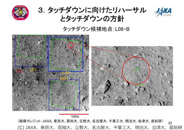 タッチダウン候補地点